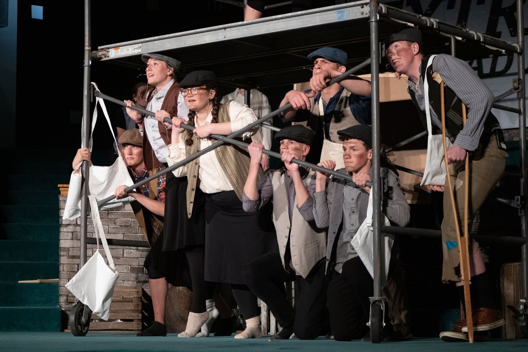 Students performing in a school drama production